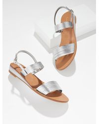 Talbots - Gracelyn Metallic Nappa Wedge Sandals - Lyst