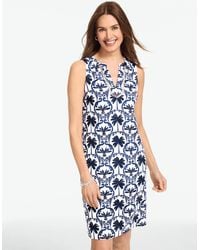 Talbots - Effortless Jersey Sleeveless Shift Dress – Palm Tree Damask - Lyst