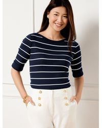 Talbots - Elbow Sleeve Ribbed Top - Lyst