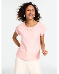 Talbots - Jacquard Side Button T-shirt - Lyst