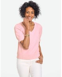 Talbots - Short Sleeve V-neck Sweatshirt - Lyst