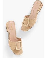 Talbots - Viv Buckle Raffia Slides - Lyst