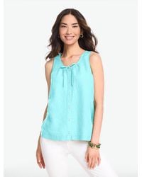 Talbots - Tie Front Linen Shell Sweater - Lyst