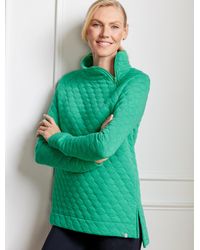 Talbots - Asymmetrical Zip Quilted Pullover Sweater - Lyst