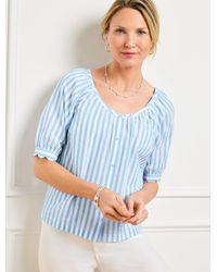 Talbots - Metallic Button Front Top - Lyst