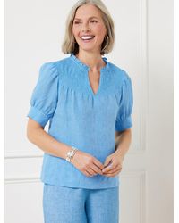 Talbots - Linen Smocked Top - Lyst
