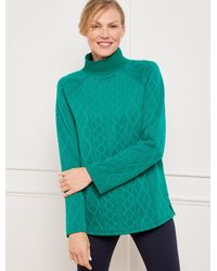 Talbots - Autumnal Cable Knit Mockneck Pullover Sweater - Lyst