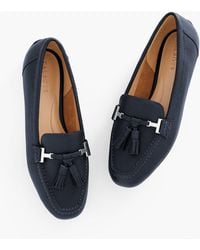 Talbots - Jessie Tassel Pebble Leather Driving Moccasins Shoes - Lyst