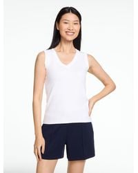 Talbots - Draped V-neck Ribbed Tank Top - Lyst