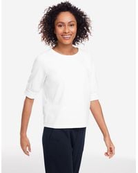 Talbots - Elbow Sleeve Piqué Crewneck T-shirt - Lyst