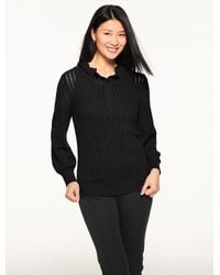 Talbots - Ruffle Neck Henley Pullover Sweater - Lyst