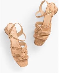 Talbots - Adina Cork Block Heel Sandals - Lyst