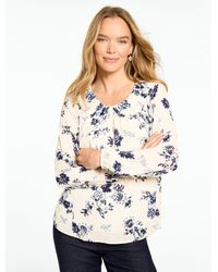 Talbots - Radiant Floral Pleated Ruffle Top - Lyst