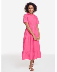 Talbots - Poplin Flounce Shirtdress - Lyst