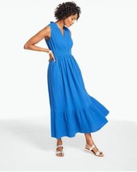 Talbots - Sleeveless Smocked Waist Gauze Dress - Lyst
