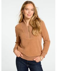 Talbots - Microfleece Quarter-zip Pullover Sweater - Lyst