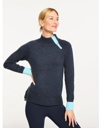 Talbots - Colorblock Zip Mockneck Sweater - Lyst