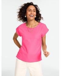 Talbots - Jacquard Side Button T-shirt - Lyst
