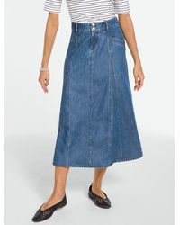 Talbots - Denim Midi Skirt - Lyst