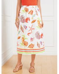 Talbots - Modern Poplin Fit & Flare Midi Skirt - Lyst