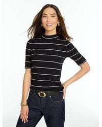 Talbots - Ribbed Elbow Sleeve Mockneck Top - Lyst