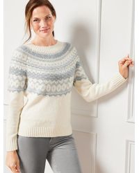 Talbots - Jacquard Crewneck Sweater - Lyst