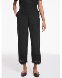 Talbots - Wide Crop Pull-on Poplin Pants - Lyst