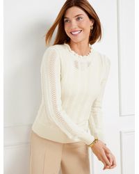 Talbots - Pointelle Ruffle Mockneck Sweater - Lyst