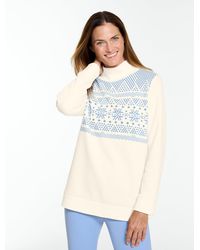 Talbots - Cozy Fleece Ribbed Mockneck Pullover Sweater - Lyst