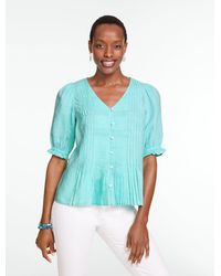 Talbots - Pleated Linen Top - Lyst