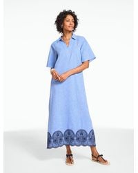 Talbots - Embroidered Linen Blend Kaftan - Lyst