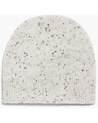 Talbots Ribbed Trim Cashmere Hat-donegal Tweed - Multicolour