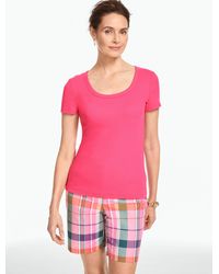 Talbots - Ribbed Scoop Neck T-shirt - Lyst