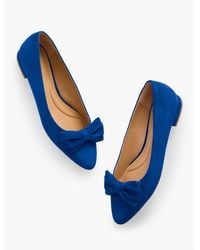 Talbots - Edison Bow Suede Flats - Lyst