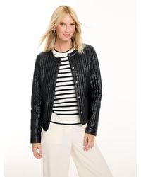 Talbots - Quilted Faux Leather Jacket - Lyst
