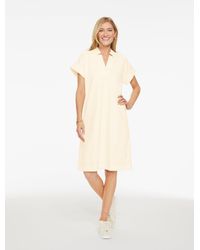 Talbots - Extended Shoulder Denim Shift Dress - Lyst