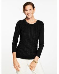 Talbots - Cable Knit Crewneck Sweater - Lyst