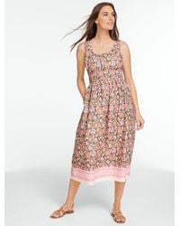 Talbots - Smocked Waist Poplin Dress - Lyst