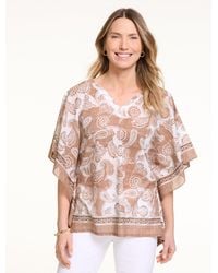 Talbots - Twirling Paisley V-neck Poncho - Lyst
