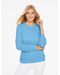 Talbots - Open Stitch Crewneck Sweater - Lyst