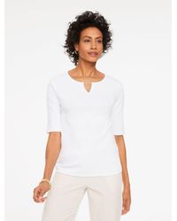Talbots - Elbow Sleeve Split Neck T-shirt - Lyst