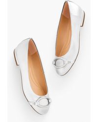 Talbots - Madison Buckle Metallic Nappa Ballet Flats - Lyst