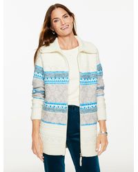 Talbots - Mockneck Full-zip Cardigan Sweater - Lyst