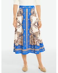 Talbots - Twill Pleated Fit & Flare Skirt - Lyst