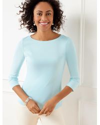 Talbots - Solid Bateau Neck T-shirt Pima Cotton - Lyst