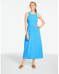 Talbots - Mixed Media Crew Neck Midi Dress - Lyst