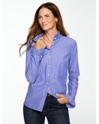 Talbots - Ruffle Button Front Top - Lyst