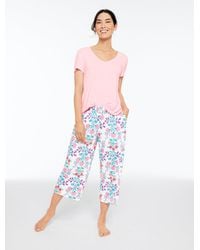 Talbots - X Soma Cool Nights Short Sleeve & Crop Pants Pajama Set - Lyst