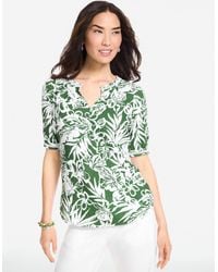 Talbots - Elbow Sleeve Gauze Top - Lyst