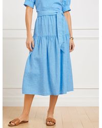 Talbots - Drop Waist Linen Midi Skirt - Lyst